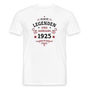 100th Birthday Real Legends are Born in 1925 - Men's T-Shirt - white - Front - AI Model Male 178 dark (178cm)
