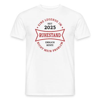 Retirement 2025 Finally Pension Gift for Pensioners - Men's T-Shirt - white - Front - AI Model Male 178 dark (178cm)