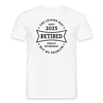 Retirement 2025 Finally Pension Gift for Pensioners - Men's T-Shirt - white - Front - AI Model Male 178 dark (178cm)