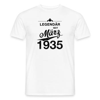90th Birthday Legendary March 1935 Volume 35 - Men's T-Shirt - white - Front - AI Model Male 178 dark (178cm)