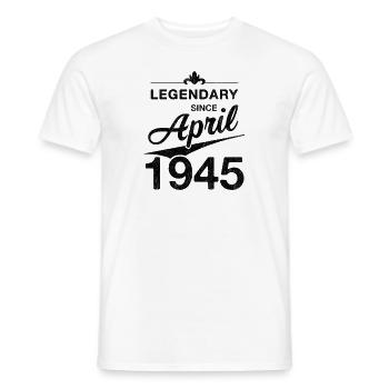 80th Birthday Legendary April 1945 Volume 45 - Men's T-Shirt - white - Front - AI Model Male 178 dark (178cm)