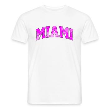 Miami-Logo: College-Design mit tropischem Flair - Männer T-Shirt - Weiß - Vorne - AI Model Male 178 dark (178cm)