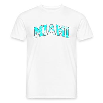 Miami-Logo: College-Design mit tropischem Flair - Männer T-Shirt - Weiß - Vorne - AI Model Male 178 dark (178cm)