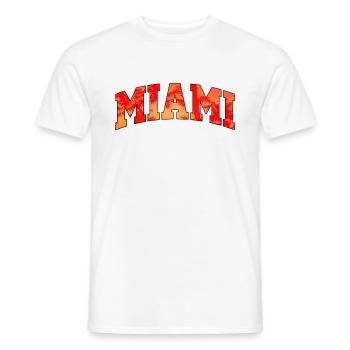 Miami-Logo: College-Design mit tropischem Flair - Männer T-Shirt - Weiß - Vorne - AI Model Male 178 dark (178cm)