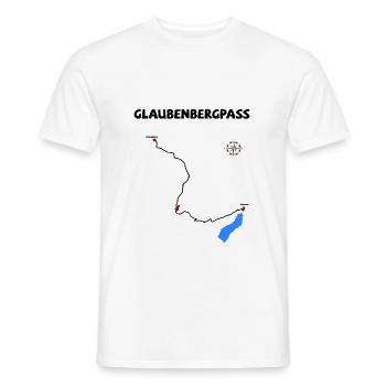 Glaubenbergpass Serpentine Cycling Switzerland - Men's T-Shirt - white - Front - AI Model Male 178 dark (178cm)