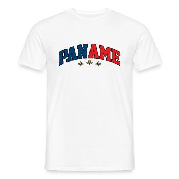 Paname-Logo: College-Design in den Farben von Paris - Männer T-Shirt - Weiß - Vorne - AI Model Male 178 dark (178cm)