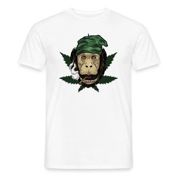 Kiffender Singe Avec Joint - T-shirt homme - blanc - Devant - AI Model Male 178 dark (178cm)