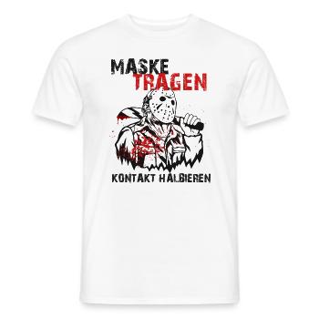 Maske Tragen! Kontakt Halbieren! Coronavirus 2020 - Männer T-Shirt - Weiß - Vorne - AI Model Male 178 dark (178cm)