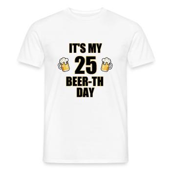25. Geburtstag Geschenk - Männer T-Shirt - Weiß - Vorne - AI Model Male 178 dark (178cm)
