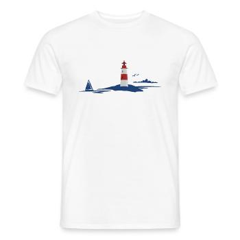 Phare dans le paysage maritime - T-shirt homme - blanc - Devant - AI Model Male 178 dark (178cm)