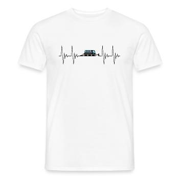 Pistenraupe Herzschlag Ausgefüllt Transport schwar - Männer T-Shirt - Weiß - Vorne - AI Model Male 178 dark (178cm)