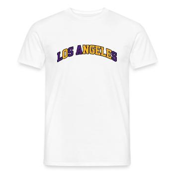 Logo Los Angeles : Design collégial couleurs - T-shirt homme - blanc - Devant - AI Model Male 178 dark (178cm)