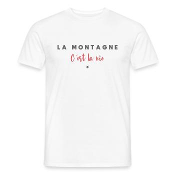 La montagne c est la vie - T-shirt homme - blanc - Devant - AI Model Male 178 dark (178cm)