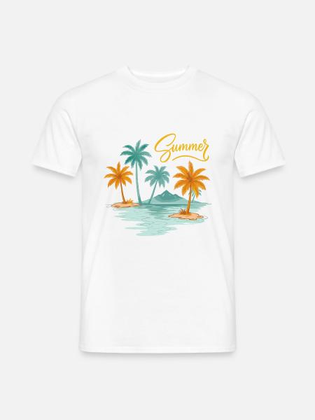 Sommer Vibes Insel - Männer T-Shirt - Weiß