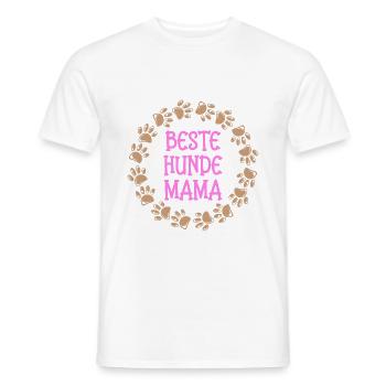 Beste Hunde Mama Hundehalterin Mami Hund Geschenk - Männer T-Shirt - Weiß - Vorne - AI Model Male 178 dark (178cm)
