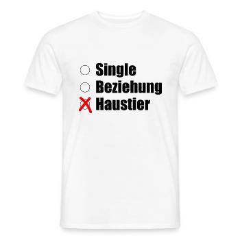 Single / Beziehung / Haustier - Männer T-Shirt - Weiß - Vorne - AI Model Male 178 dark (178cm)