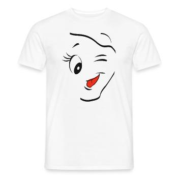 Zwinker Smiley - Männer T-Shirt - Weiß - Vorne - AI Model Male 178 dark (178cm)