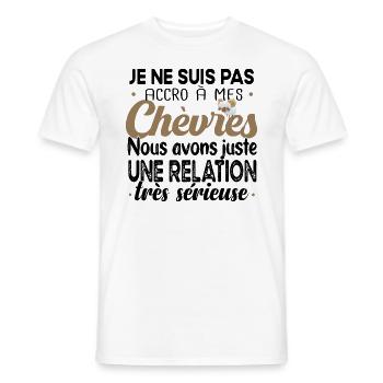 Chèvre Berger Chèvres T-shirt Cadeau Humour - T-shirt homme - blanc - Devant - AI Model Male 178 dark (178cm)
