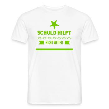 Schuld hilft nicht weiter - Männer T-Shirt - Weiß - Vorne - AI Model Male 178 dark (178cm)