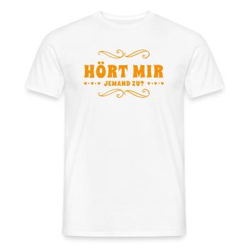 seid ihr aufmerksam? - Männer T-Shirt - Weiß - Vorne - AI Model Male 178 dark (178cm)
