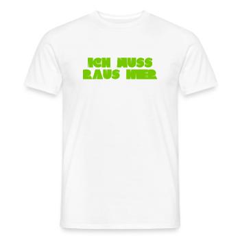 ich halte es hier nicht mehr aus - Männer T-Shirt - Weiß - Vorne - AI Model Male 178 dark (178cm)