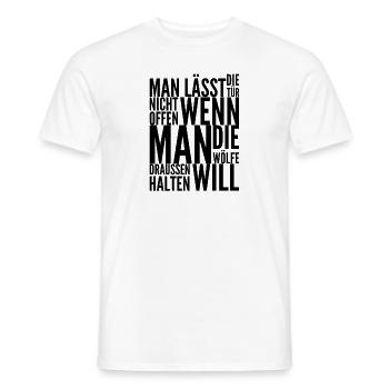 halte deine Türen geschlossen - Männer T-Shirt - Weiß - Vorne - AI Model Male 178 dark (178cm)