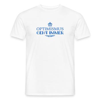 Optimismus ist super - Männer T-Shirt - Weiß - Vorne - AI Model Male 178 dark (178cm)