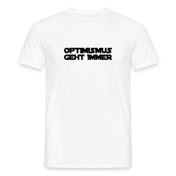Optimismus ist genial - Männer T-Shirt - Weiß - Vorne - AI Model Male 178 dark (178cm)