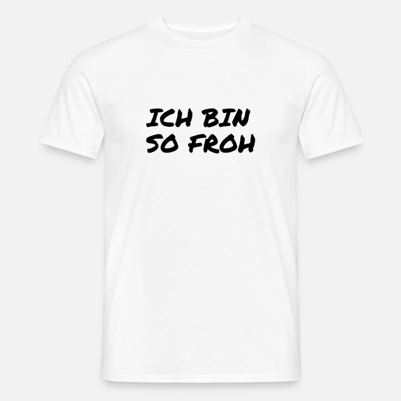 glücklich - Männer T-Shirt - Weiß