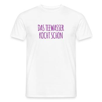 wer möchte Tee? - Männer T-Shirt - Weiß - Vorne - AI Model Male 178 dark (178cm)
