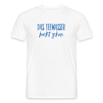 das Teewasser kocht schon - Männer T-Shirt - Weiß - Vorne - AI Model Male 178 dark (178cm)