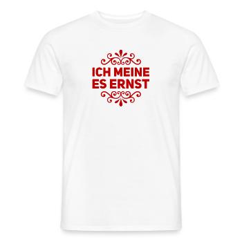 es wird ernst - Männer T-Shirt - Weiß - Vorne - AI Model Male 178 dark (178cm)