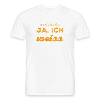 ja, ich weiß - Männer T-Shirt - Weiß - Vorne - AI Model Male 178 dark (178cm)