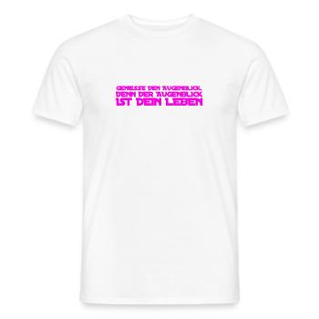lebe im hier und jetzt - Männer T-Shirt - Weiß - Vorne - AI Model Male 178 dark (178cm)