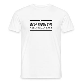 was hast du verstanden? - Männer T-Shirt - Weiß - Vorne - AI Model Male 178 dark (178cm)