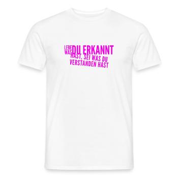 was hast du erkannt? - Männer T-Shirt - Weiß - Vorne - AI Model Male 178 dark (178cm)