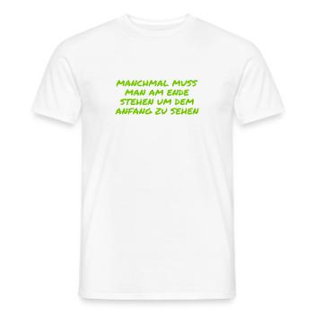 alles hat einen Grund - Männer T-Shirt - Weiß - Vorne - AI Model Male 178 dark (178cm)