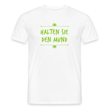 Mund halten - Männer T-Shirt - Weiß - Vorne - AI Model Male 178 dark (178cm)