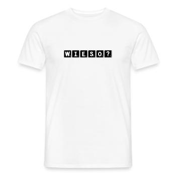 warum? - Männer T-Shirt - Weiß - Vorne - AI Model Male 178 dark (178cm)