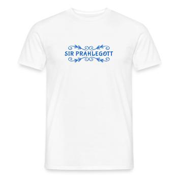 ich bin Sir Prahlegott - Männer T-Shirt - Weiß - Vorne - AI Model Male 178 dark (178cm)