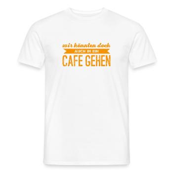 Lust auf einen Kaffee? - Männer T-Shirt - Weiß - Vorne - AI Model Male 178 dark (178cm)