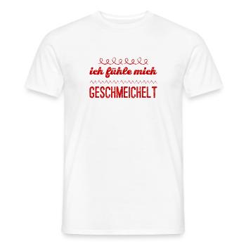 ich fühle mich geschmeichelt - Männer T-Shirt - Weiß - Vorne - AI Model Male 178 dark (178cm)