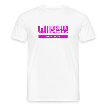 wir brauchen die Polizei - Männer T-Shirt - Weiß - Vorne - AI Model Male 178 dark (178cm)