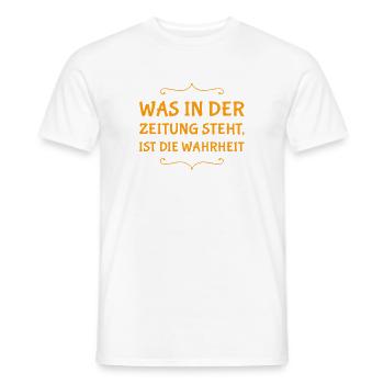 Zeitungen sind super - Männer T-Shirt - Weiß - Vorne - AI Model Male 178 dark (178cm)