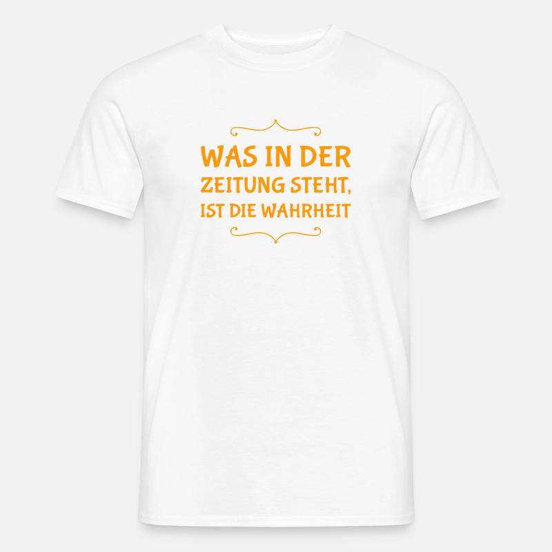 Zeitungen sind super - Männer T-Shirt - Weiß