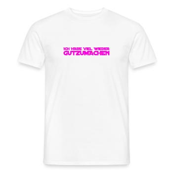 mit der Bitte um Vergebung - Männer T-Shirt - Weiß - Vorne - AI Model Male 178 dark (178cm)