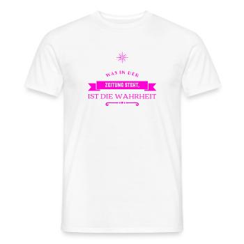 ich mag Zeitungen - Männer T-Shirt - Weiß - Vorne - AI Model Male 178 dark (178cm)