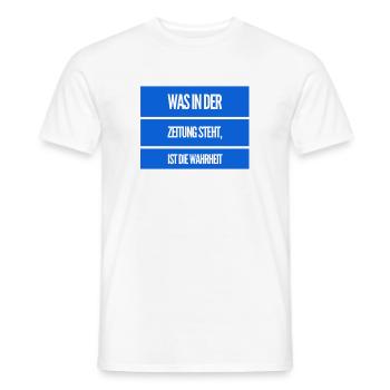 die Zeitung mag die Wahrheit - Männer T-Shirt - Weiß - Vorne - AI Model Male 178 dark (178cm)