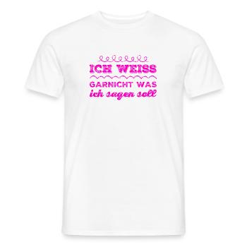 was soll ich dazu sagen - Männer T-Shirt - Weiß - Vorne - AI Model Male 178 dark (178cm)