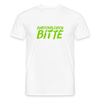 zurückbleiben bitte - Männer T-Shirt - Weiß - Vorne - AI Model Male 178 dark (178cm)